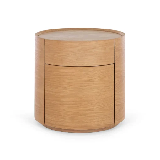 MUSE NATURAL OAK BEDSIDE - TRAVERTINE TOP