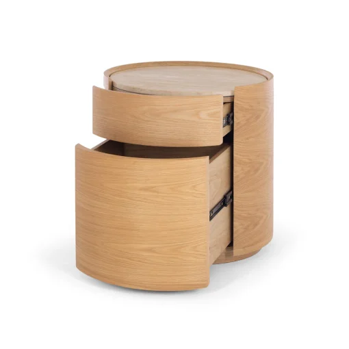 MUSE NATURAL OAK BEDSIDE - TRAVERTINE TOP - Image 3