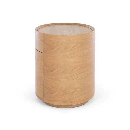 MUSE NATURAL OAK BEDSIDE - TRAVERTINE TOP - Image 4