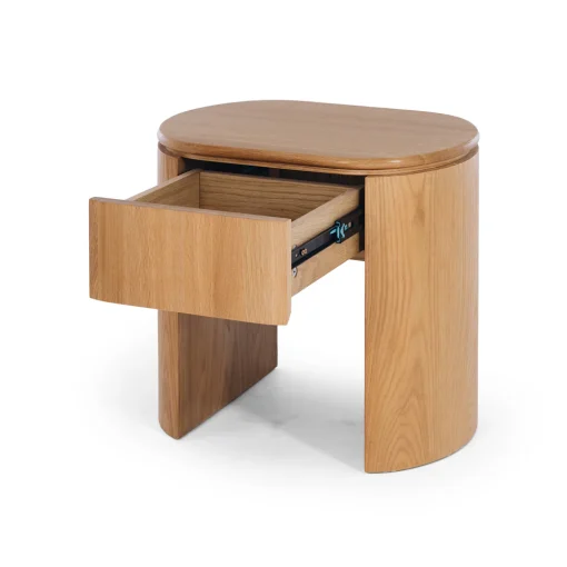 CLOVER 1 DRAWER BEDSIDE - OAK TOP - Image 3