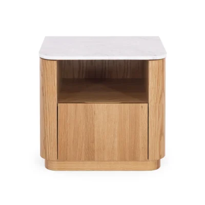 STASH 1 DRAWER BEDSIDE - MARBLE TOP