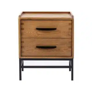 CARLTON OAK SIDE TABLE - BLACK TRIM