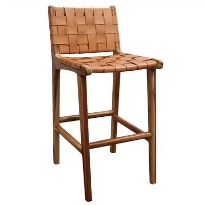 LONDON BARSTOOL - TAN LEATHER