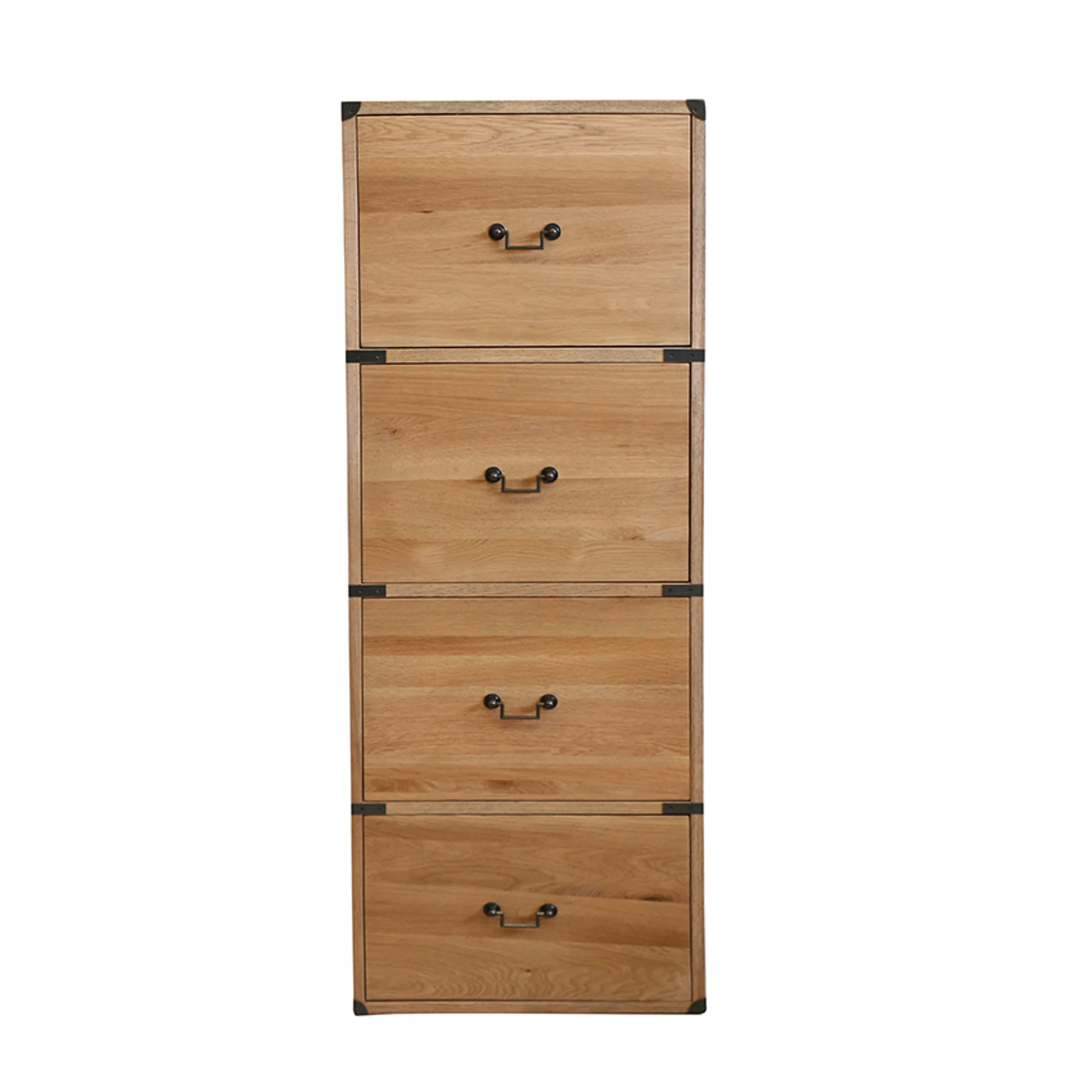 CAMPAIGN 4 DRAWER CABINET - OAK