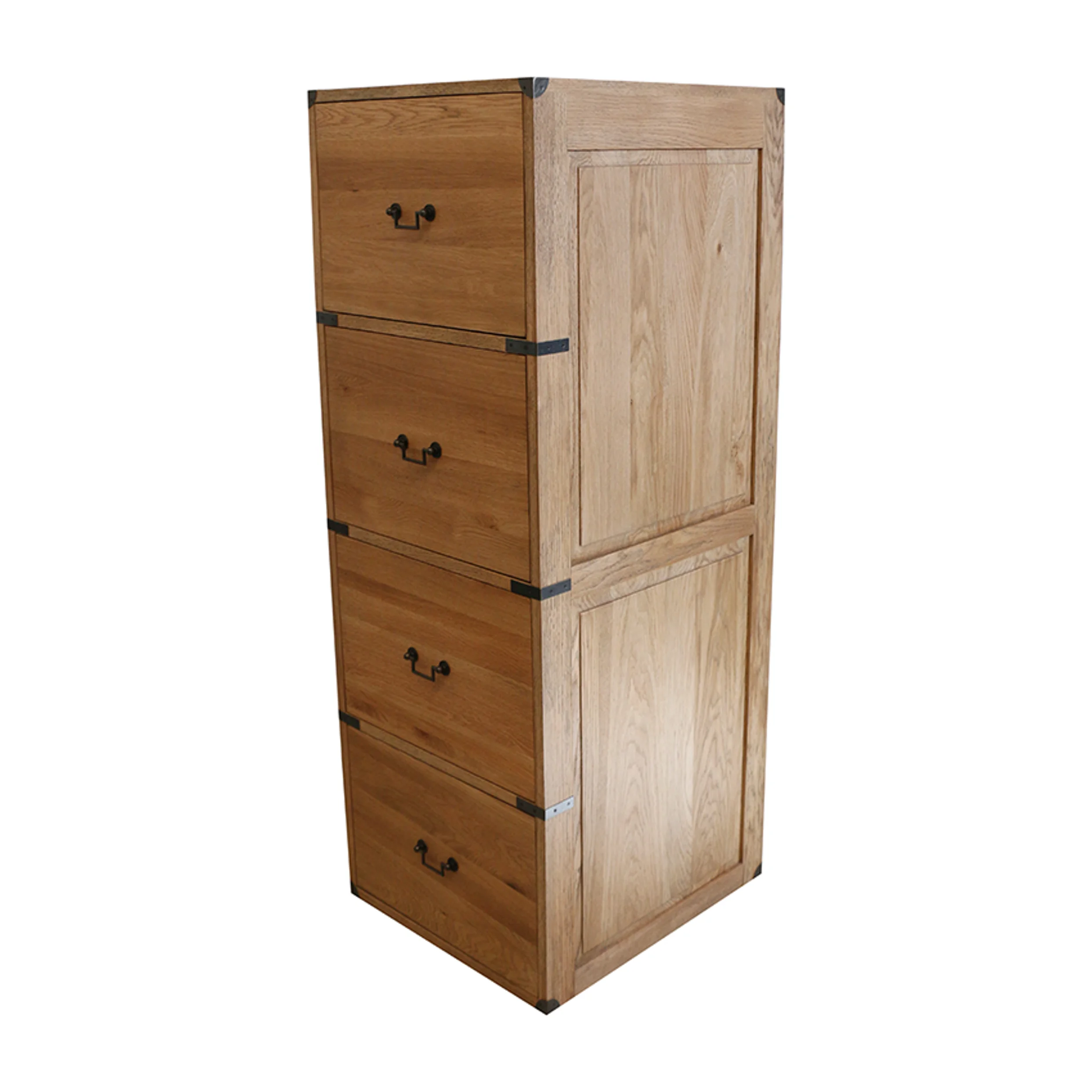 CAMPAIGN 4 DRAWER CABINET - OAK - Image 2