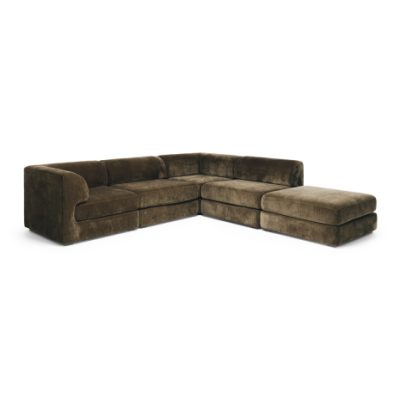 HARMONY 4 SEATER MODULAR CNR CHAISE RHF - OLIVE
