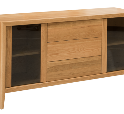 ATTRA ENTERTAINMENT 1600 3 DRWS/ 2 GLASS DOORS - 10 COLOURS