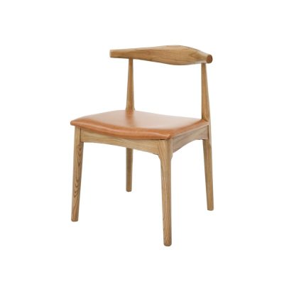 BOWEN DINING CHAIR - NATURAL FRAME / TAN LEATHER