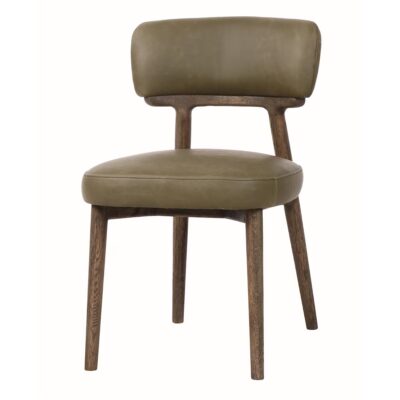 WILLOW DINING CHAIR IN OLIVE LEATHER