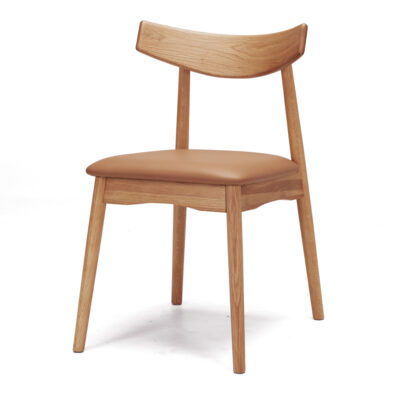 WAGNER OAK DINING CHAIR TAN PU